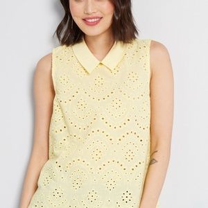 NWT Modcloth Eyelet in the Sun Sleeveless‎ Top
